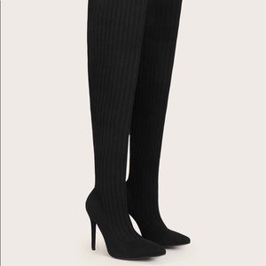 “Host Pick” Thigh High Heel sock boots